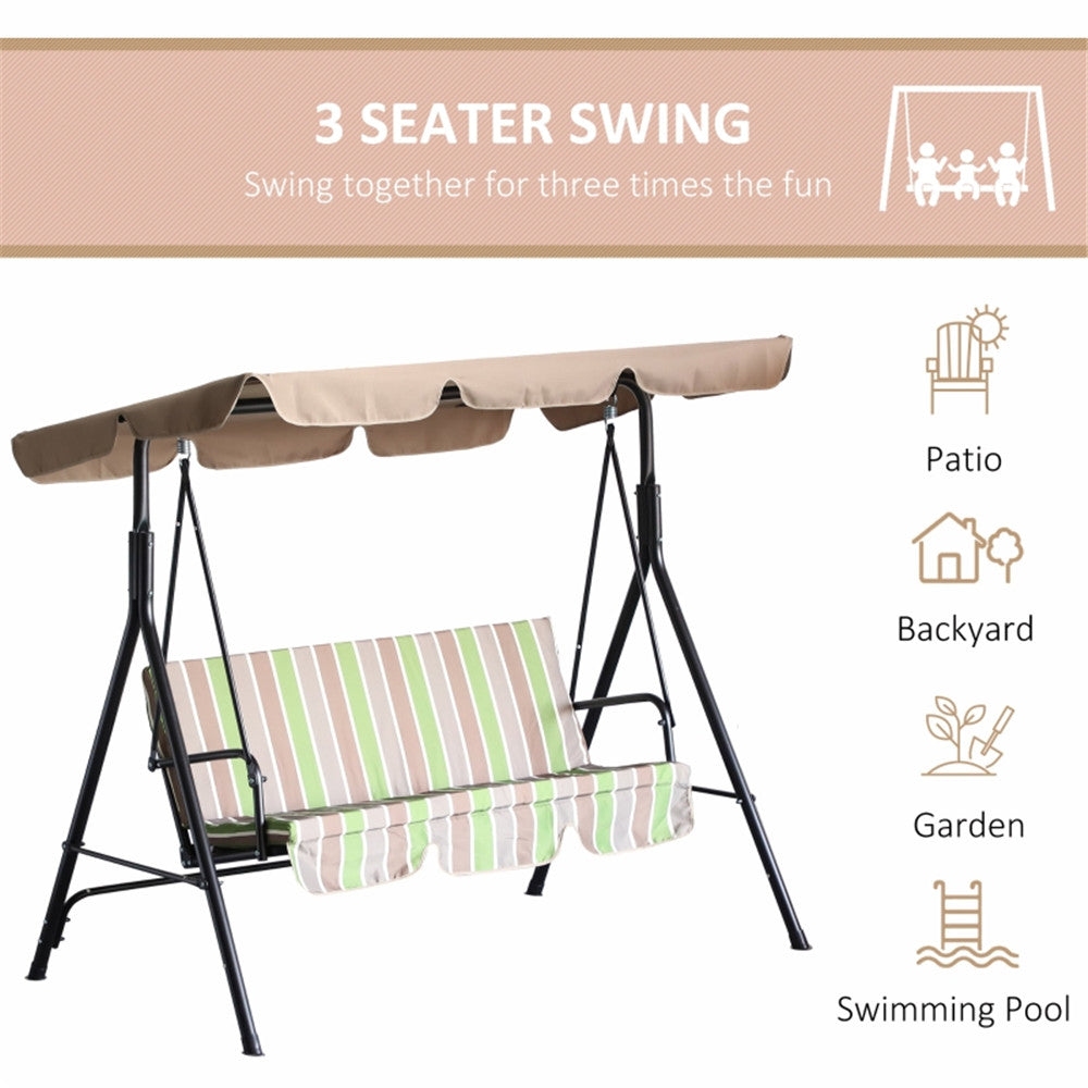 3-Seat Patio Swing Chair